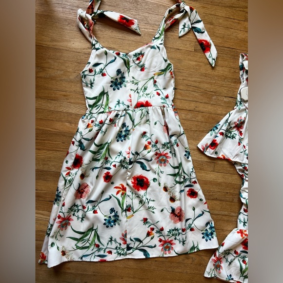 Floral Mommy & Me Dresses Chiffon Sleeveless Matching 3 Dresses - Picture 8 of 14
